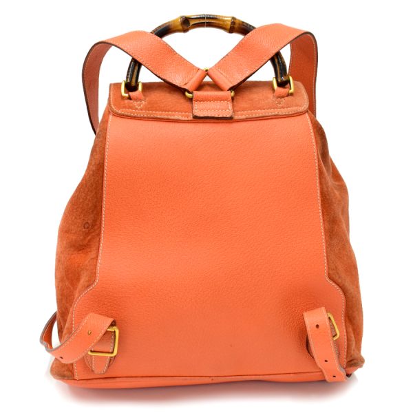 5000049884103729 3 Gucci Bamboo Backpack Rucksack Leather Suede Orange