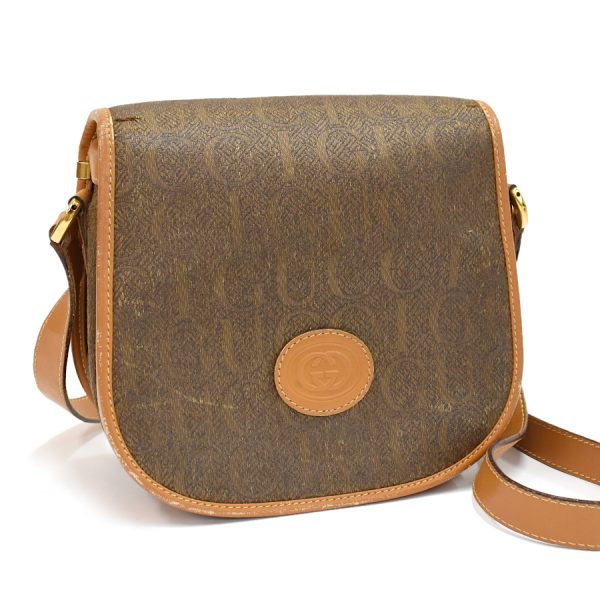 5000049884103730 1 Gucci Logo Jacquard Crossbody Shoulder Bag Interlocking G Beige Brown