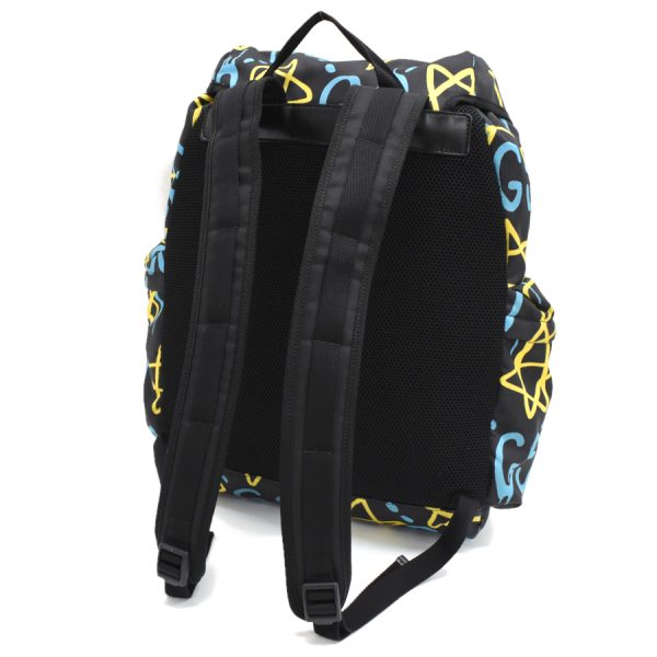 5000049884103793 7 Gucci Ghost Backpack Rucksack Techno Canvas Black Yellow Blue