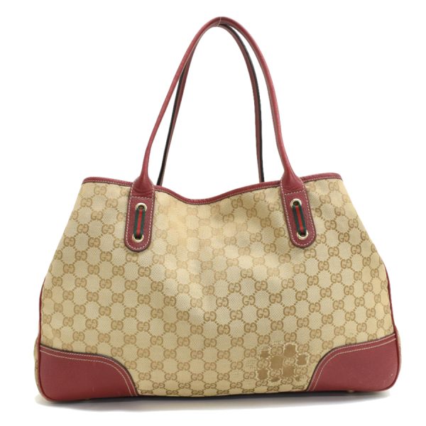 5000049884103821 3 Gucci Tote Bag Princy Ribbon GG Canvas Jacquard Beige Red