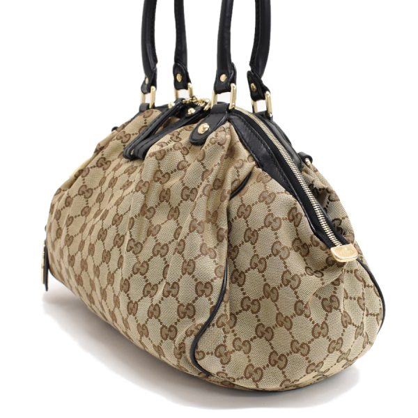 5000049884103824 2 Gucci Tote GG Canvas Sookie Interlocking G Jacquard Leather Beige Brown