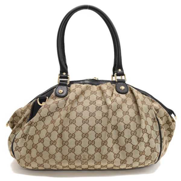 5000049884103824 3 Gucci Tote GG Canvas Sookie Interlocking G Jacquard Leather Beige Brown