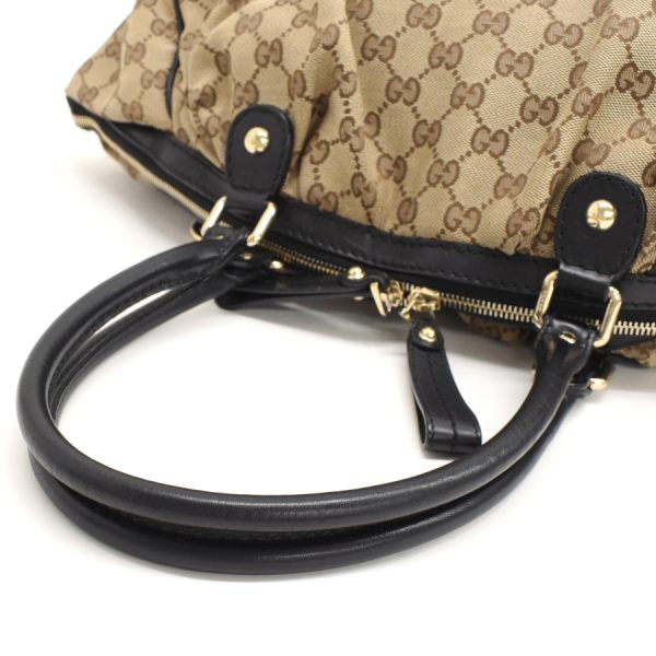 5000049884103824 6 Gucci Tote GG Canvas Sookie Interlocking G Jacquard Leather Beige Brown