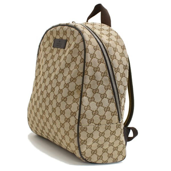 5000049884103830 2 Gucci Backpack Rucksack GG Canvas Leather Beige Brown