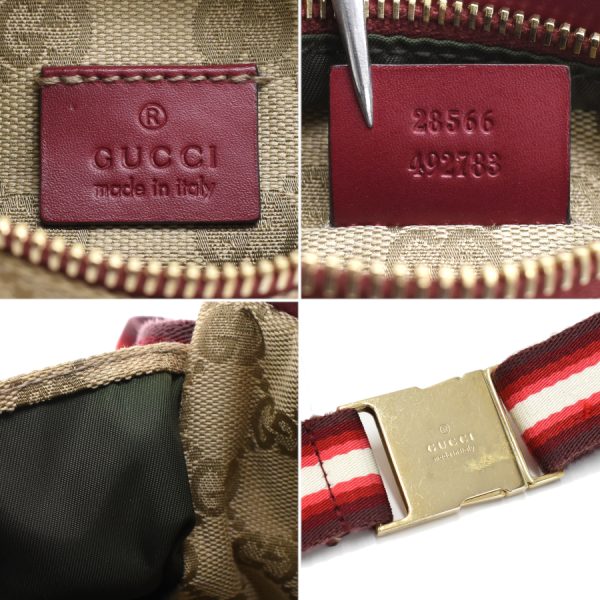 5000049884103842 9 Gucci Belt Bag Body Bag GG Canvas Leather Beige Red