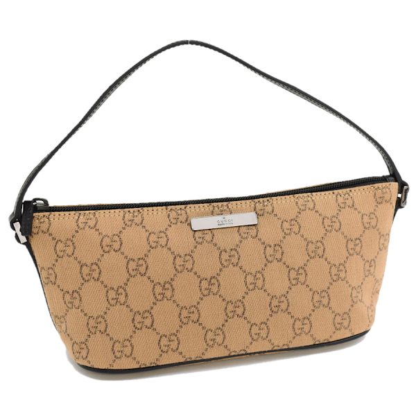 5000049884103888 1 Gucci Accessory Pouch GG Canvas Leather Camel Brown