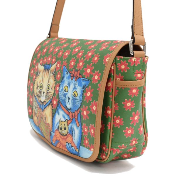 5000049884103892 2 Gucci Childrens Kitten Cat Messenger Shoulder Bag GG Green Multi