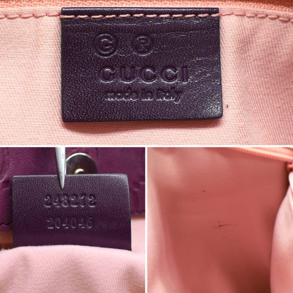 5000049884103896 9 Gucci Shoulder Bag Guccisima Canvas Leather Fuchsia Pink