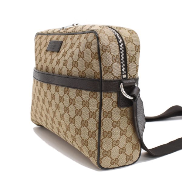 5000049884103899 2 Gucci Crossbody Shoulder Bag GG Canvas Leather Beige Brown