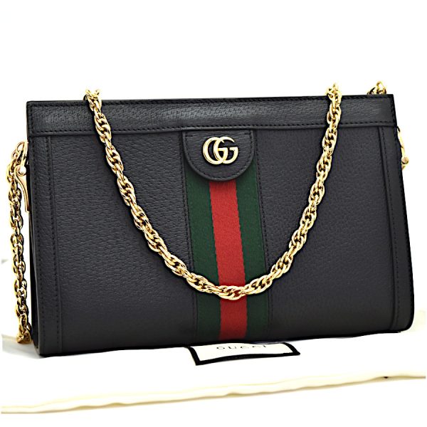 5000049884500456 1 Gucci Chain Shoulder Bag Clutch Bag Ophidia Leather Black