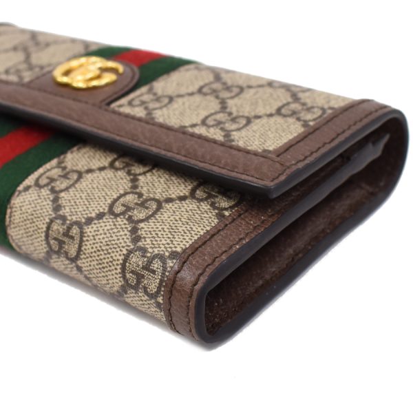 5000050884100328 5 Gucci Bifold Long Wallet GG Supreme Leather Brown