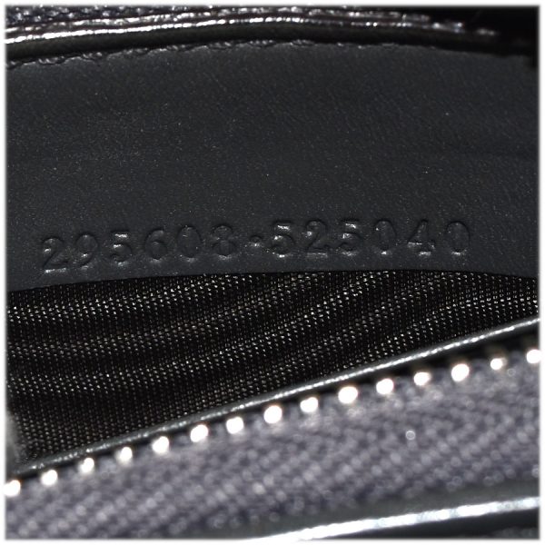 5000050884100352 9 Gucci Zipper Long Wallet Diamante Studded Leather Gray