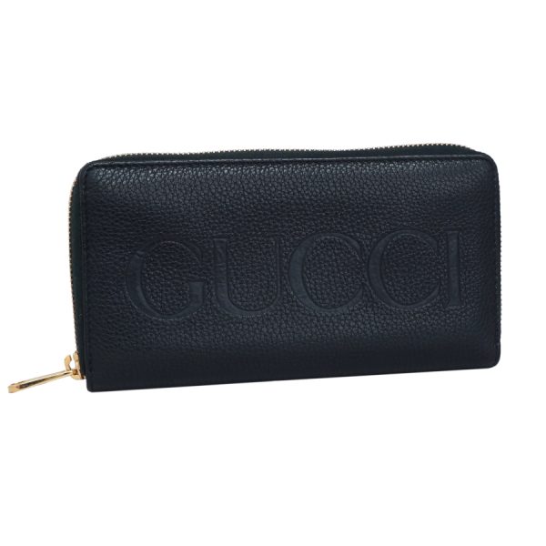 5000050884100354 1 Gucci Logo Zip Around Wallet Leather Black