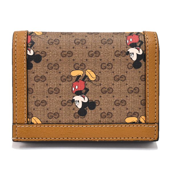 5000050884100357 3 Gucci Mickey Mouse Bifold Wallet Coated Canvas Beige