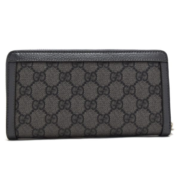 5000050884100358 3 Gucci Zipper Long Wallet GG Supreme PVC Leather Gray