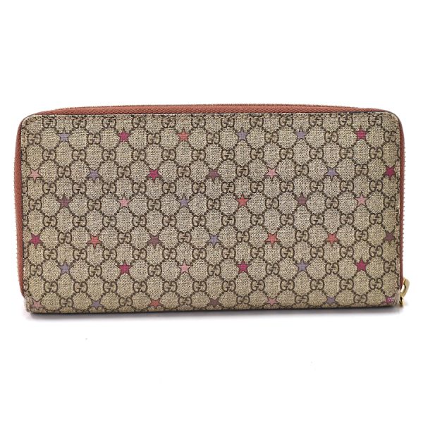 5000050884100360 3 Gucci Round Zipper Long Wallet GG Supreme Coated Canvas Beige Pink