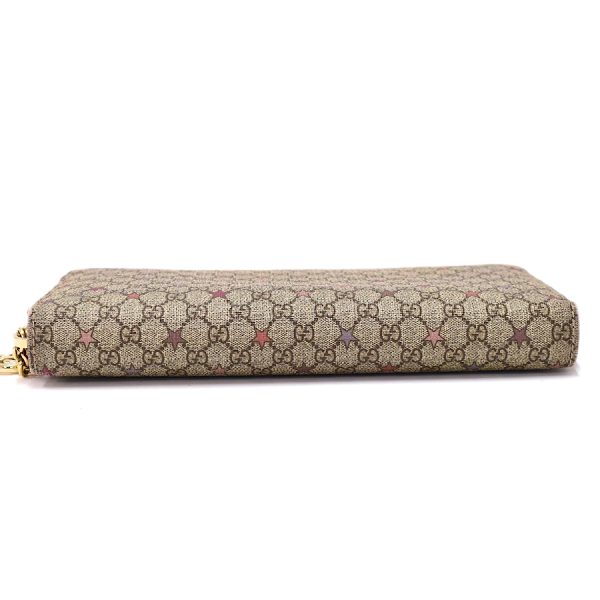 5000050884100360 4 Gucci Round Zipper Long Wallet GG Supreme Coated Canvas Beige Pink