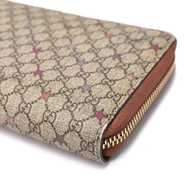 5000050884100360 5 Gucci Round Zipper Long Wallet GG Supreme Coated Canvas Beige Pink