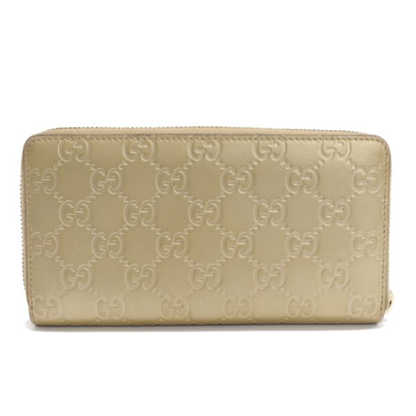 5000050884100368 3 Gucci long wallet ribbon Guccisima leather champagne gold