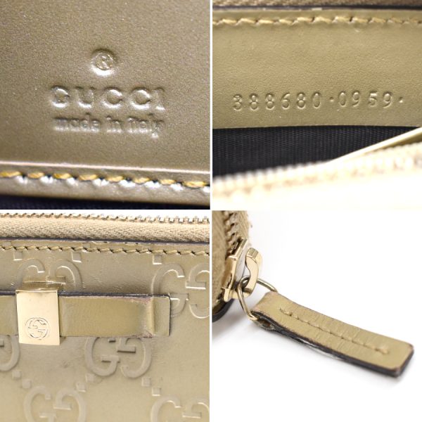 5000050884100368 9 Gucci long wallet ribbon Guccisima leather champagne gold