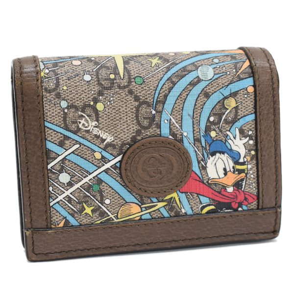 5000050884100377 1 Gucci Donald Duck Bifold Wallet Coated Canvas Brown