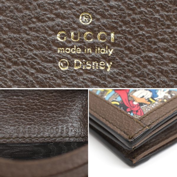 5000050884100377 9 Gucci Donald Duck Bifold Wallet Coated Canvas Brown