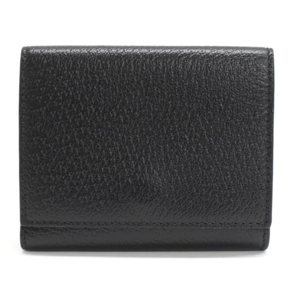 5000050884100382 3 Gucci Double GG compact tri fold wallet Marmont black