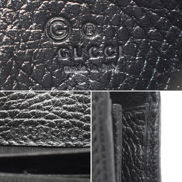 5000050884100388 9 Gucci long wallet Interlocking G leather black gold hardware