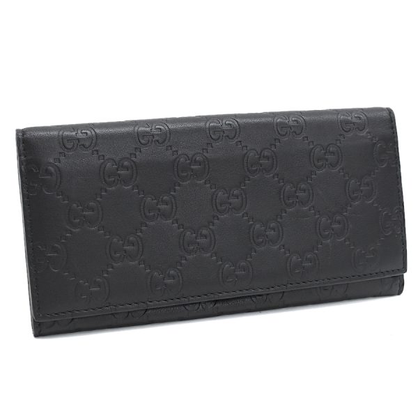 5000050884100394 1 Gucci Bi fold Long Wallet Guccisima Leather Black