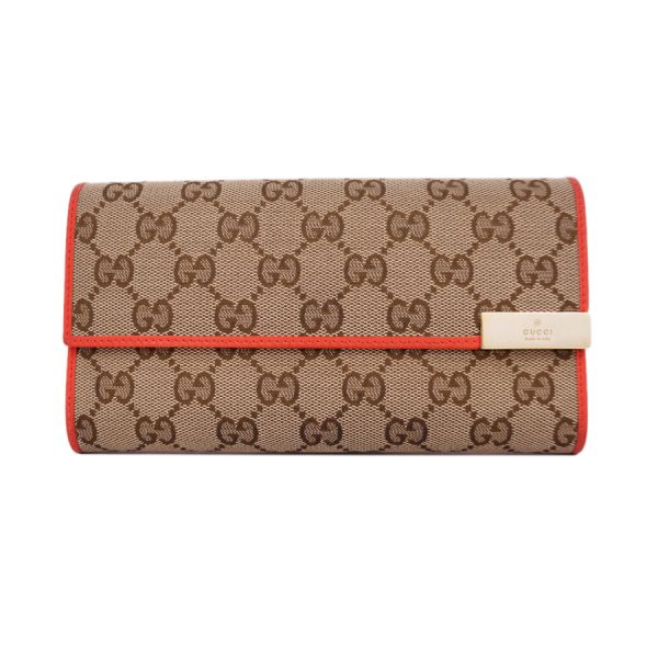 5000050884400238 1 Gucci Long Wallet GG Canvas Beige Orange