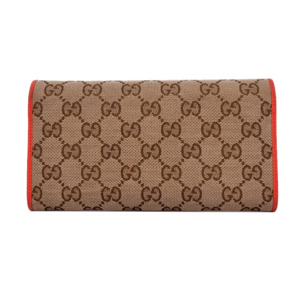 5000050884400238 2 Gucci Long Wallet GG Canvas Beige Orange