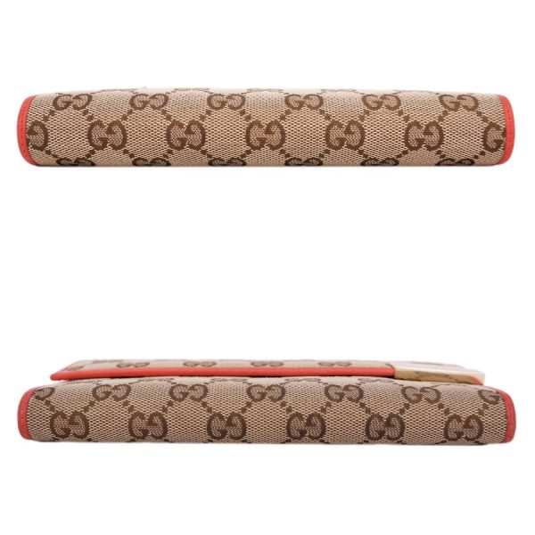 5000050884400238 4 Gucci Long Wallet GG Canvas Beige Orange