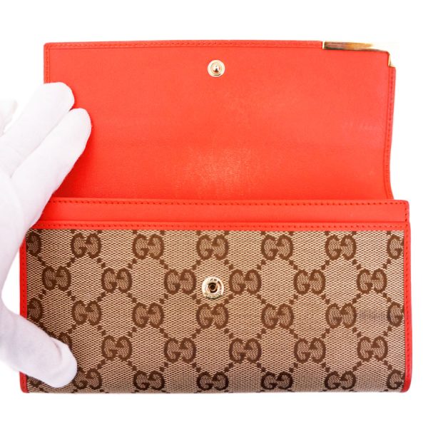 5000050884400238 6 Gucci Long Wallet GG Canvas Beige Orange