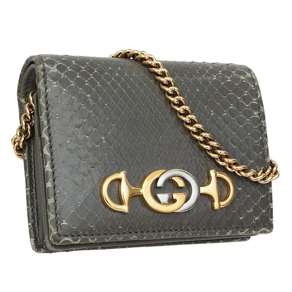 5000050884400242 1 Gucci Bifold Wallet Zumi Python Mini Chain Wallet G Horsebit