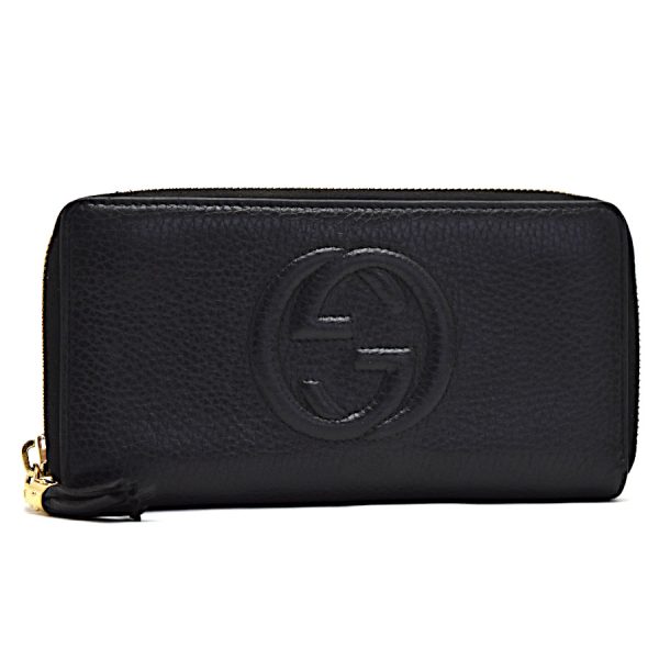 5000050889300363 1 Gucci Zipper Long Wallet Interlocking G Leather Black