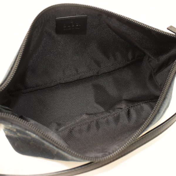 5000051884100301 8 Gucci Handbag Accessory Pouch GG Canvas Leather Black