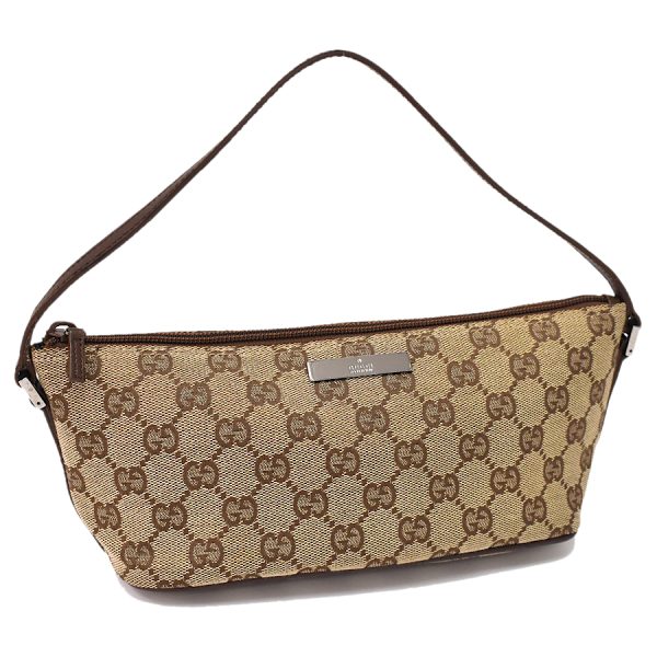 5000051884100348 1 Gucci Accessory Pouch GG Canvas Leather Beige Brown