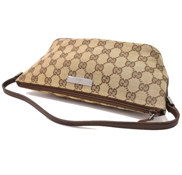 5000051884100348 7 Gucci Accessory Pouch GG Canvas Leather Beige Brown