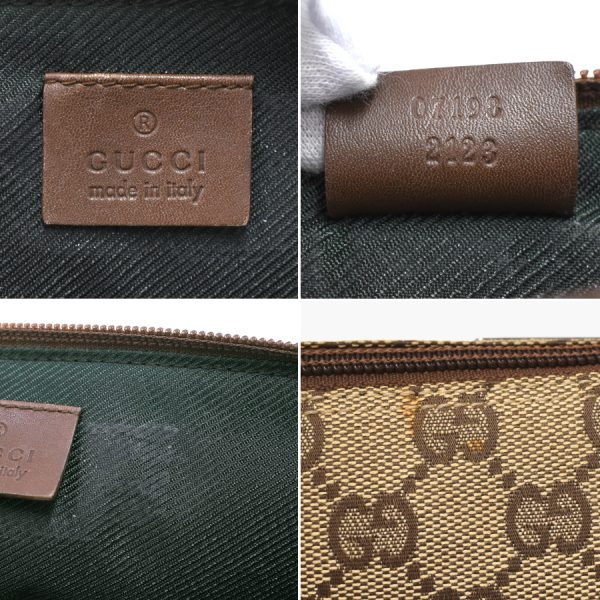 5000051884100348 9 Gucci Accessory Pouch GG Canvas Leather Beige Brown