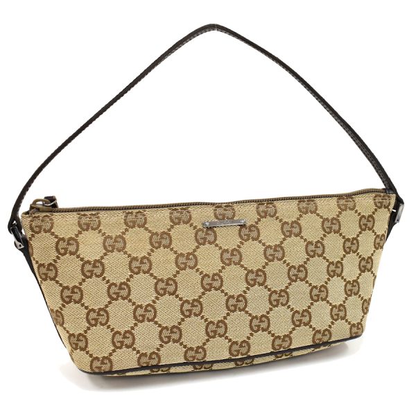 5000051884100350 1 Gucci Accessory Pouch Mini Handbag GG Canvas Leather Beige Brown