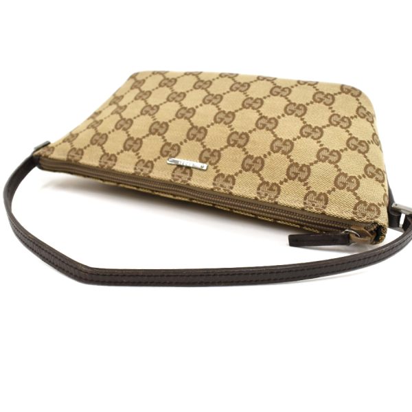 5000051884100350 7 Gucci Accessory Pouch Mini Handbag GG Canvas Leather Beige Brown