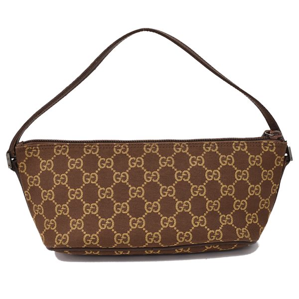 5000051884100354 3 Gucci Accessory Pouch Handbag GG Canvas Leather Brown