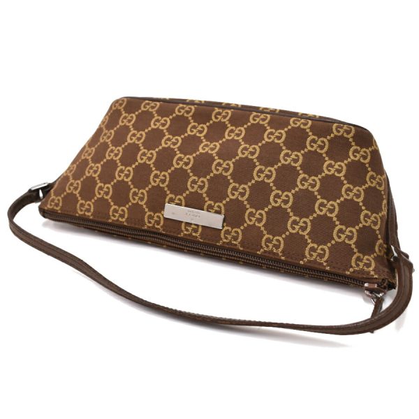 5000051884100354 7 Gucci Accessory Pouch Handbag GG Canvas Leather Brown