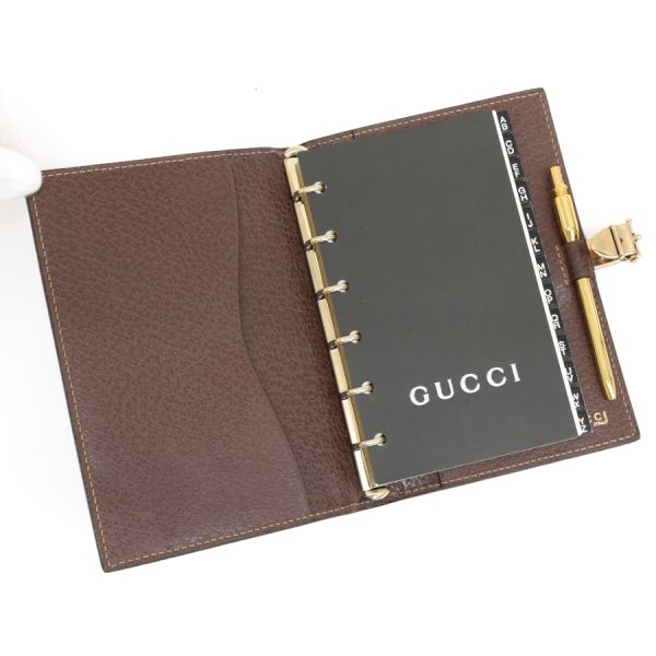 5000051884100401 7 Gucci Agenda notebook address book Leather brown gold hardware