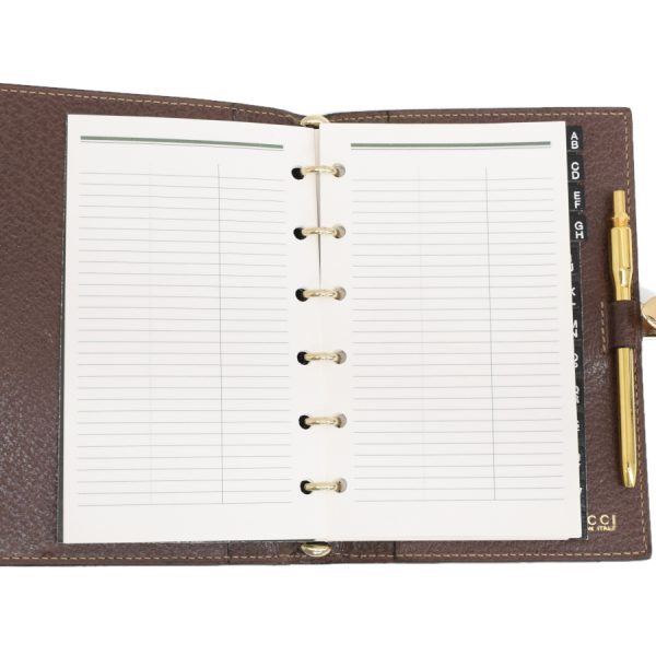 5000051884100401 8 Gucci Agenda notebook address book Leather brown gold hardware