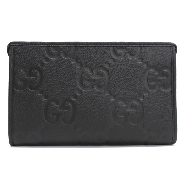 5000053884100426 3 Gucci Jumbo GG Pouch Jumbo GG Leather Black