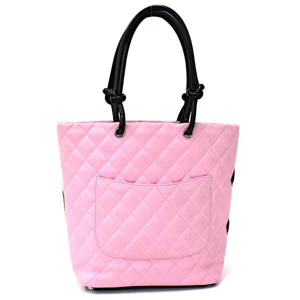 5000065884102203 3 CHANEL Cambon Line Medium Tote Handbag Calfskin Leather Pink