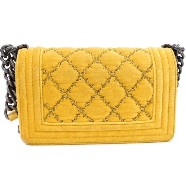 5000065884102268 3 Chanel Chain Shoulder Bag Boy Velor Yellow