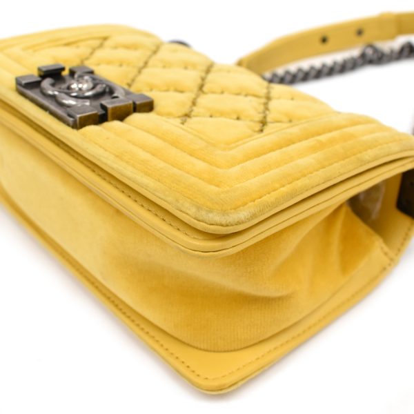 5000065884102268 6 Chanel Chain Shoulder Bag Boy Velor Yellow