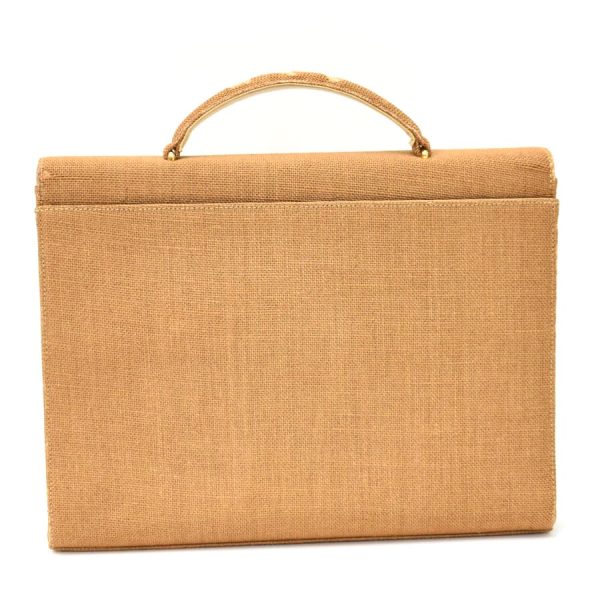 5000065884102330 3 CHANEL Business Bag Briefcase Hemp Linen Beige